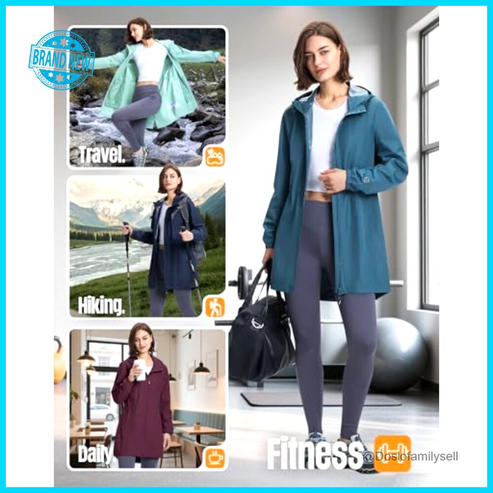 Packable Waterproof Trench Rain Jacket Lightweigh… - image 6